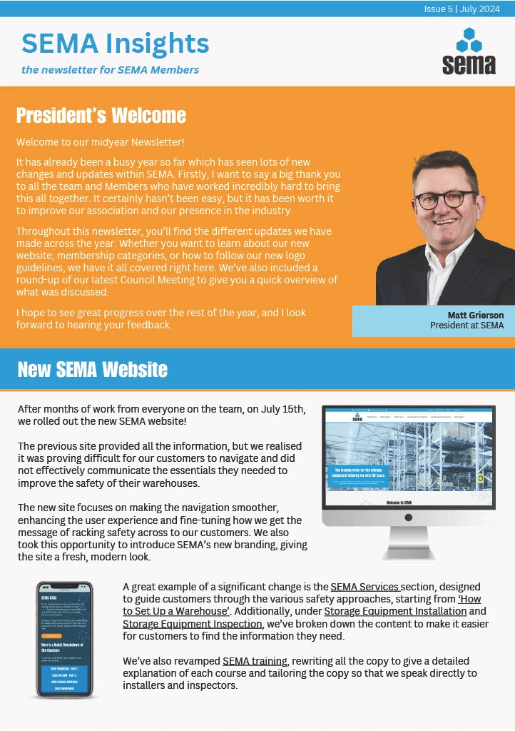 SEMA Members Newsletter Edition 5 - July 2024