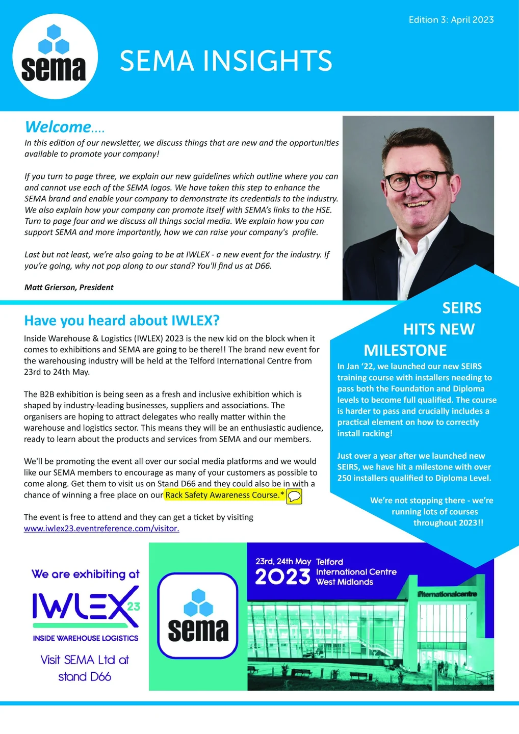 SEMA Members Newsletter Edition 3 - April 2023